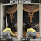 Winged Egypt Cats Door Cover Hieroglyphs Alphabet Pattern