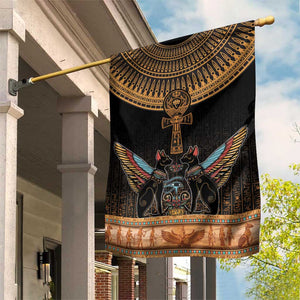 Winged Egypt Cats Garden Flag Hieroglyphs Alphabet Pattern
