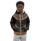 Winged Egypt Cats Kid Hoodie Hieroglyphs Alphabet Pattern