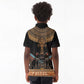 Winged Egypt Cats Kid Polo Shirt Hieroglyphs Alphabet Pattern