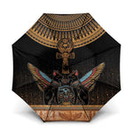 Winged Egypt Cats Umbrella Hieroglyphs Alphabet Pattern