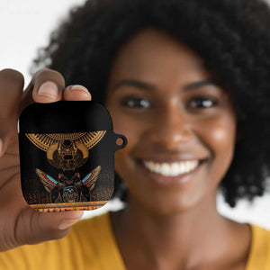 Ancient Egypt Scarab Beetle AirPods Case Hieroglyphs Alphabet Pattern
