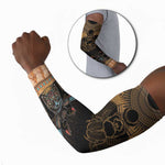 Ancient Egypt Scarab Beetle Arm Sleeves Hieroglyphs Alphabet Pattern