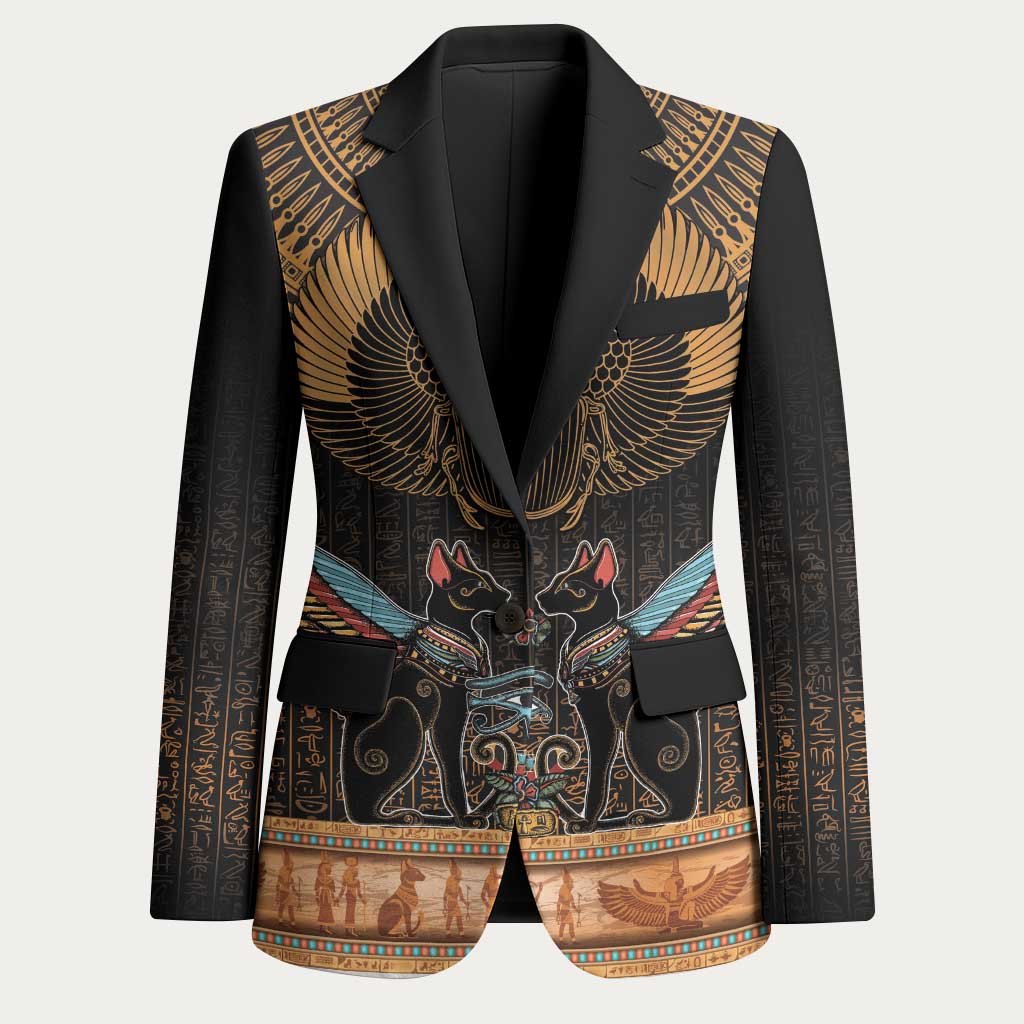 Ancient Egypt Scarab Beetle Blazer Hieroglyphs Alphabet Pattern