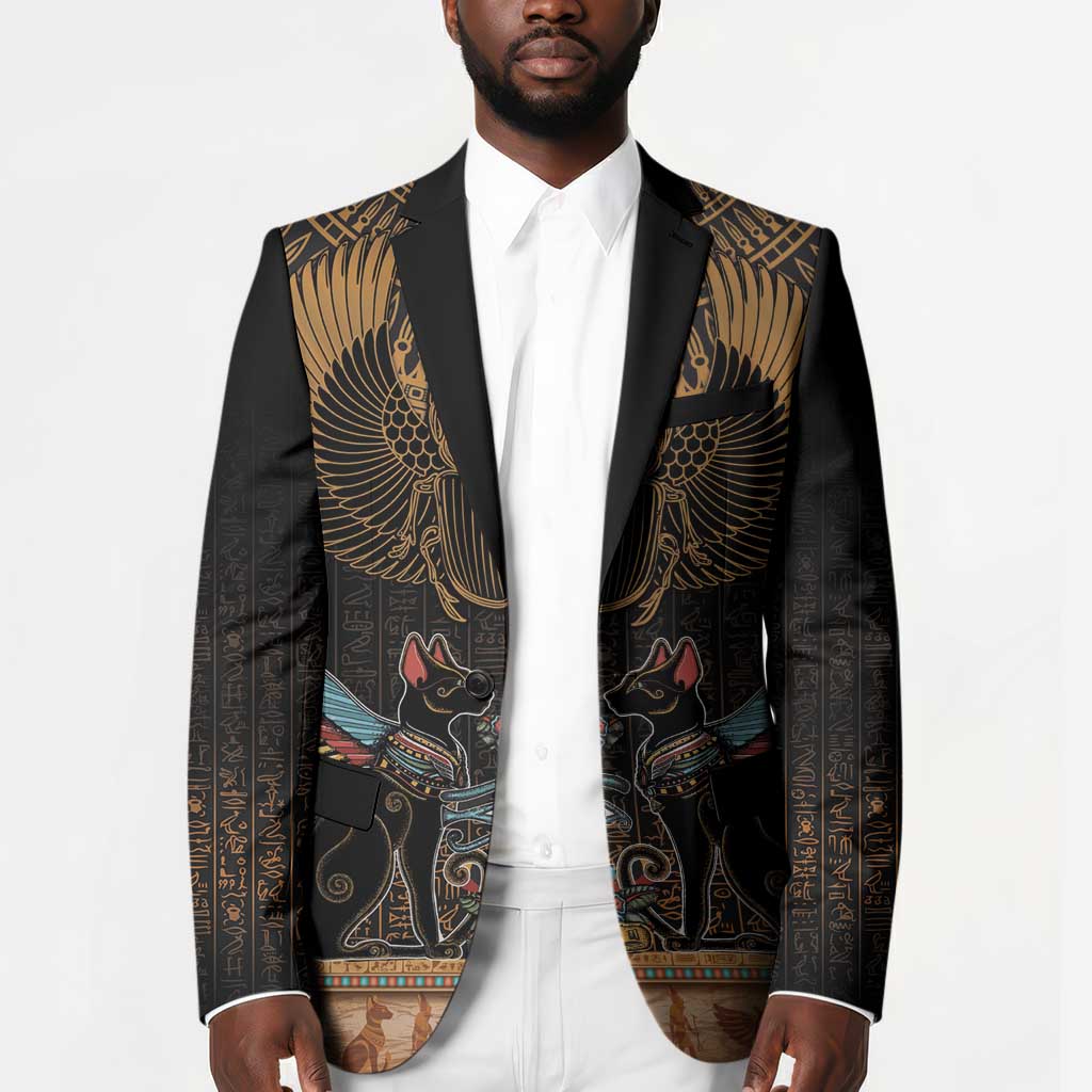 Ancient Egypt Scarab Beetle Blazer Hieroglyphs Alphabet Pattern