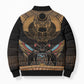 Ancient Egypt Scarab Beetle Bomber Puffer Jacket Hieroglyphs Alphabet Pattern