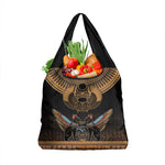 Ancient Egypt Scarab Beetle Grocery Bag Hieroglyphs Alphabet Pattern