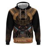 Ancient Egypt Scarab Beetle Hoodie Hieroglyphs Alphabet Pattern