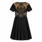 Ancient Egypt Scarab Beetle Kid Short Sleeve Dress Hieroglyphs Alphabet Pattern