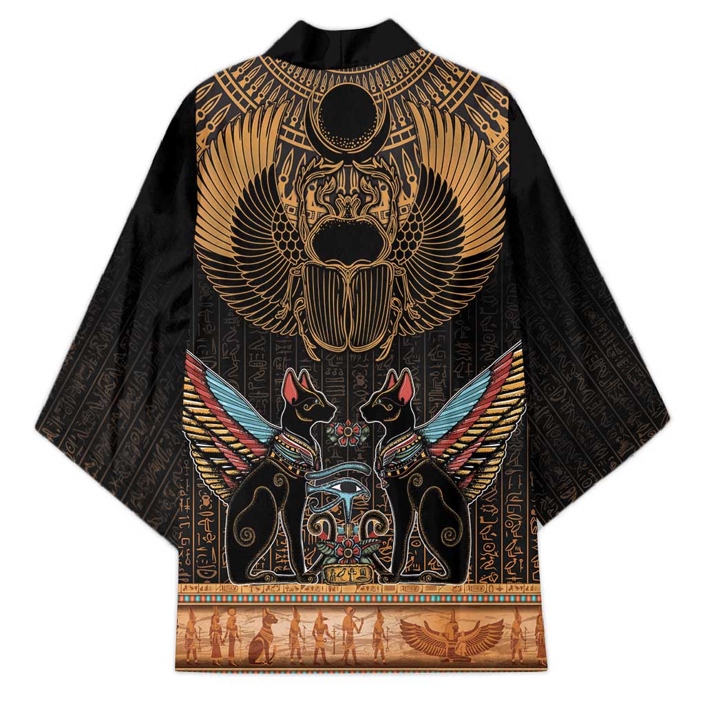 Ancient Egypt Scarab Beetle Kimono Hieroglyphs Alphabet Pattern