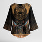 Ancient Egypt Scarab Beetle Kimono Sleeve Blouse Hieroglyphs Alphabet Pattern
