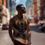 Ancient Egypt Scarab Beetle Men Tank Top Hieroglyphs Alphabet Pattern