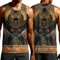 Ancient Egypt Scarab Beetle Men Tank Top Hieroglyphs Alphabet Pattern