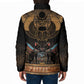 Ancient Egypt Scarab Beetle Padded Jacket Hieroglyphs Alphabet Pattern
