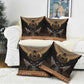 Ancient Egypt Scarab Beetle Pillow Cover Hieroglyphs Alphabet Pattern
