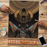 Ancient Egypt Scarab Beetle Puzzle Hieroglyphs Alphabet Pattern