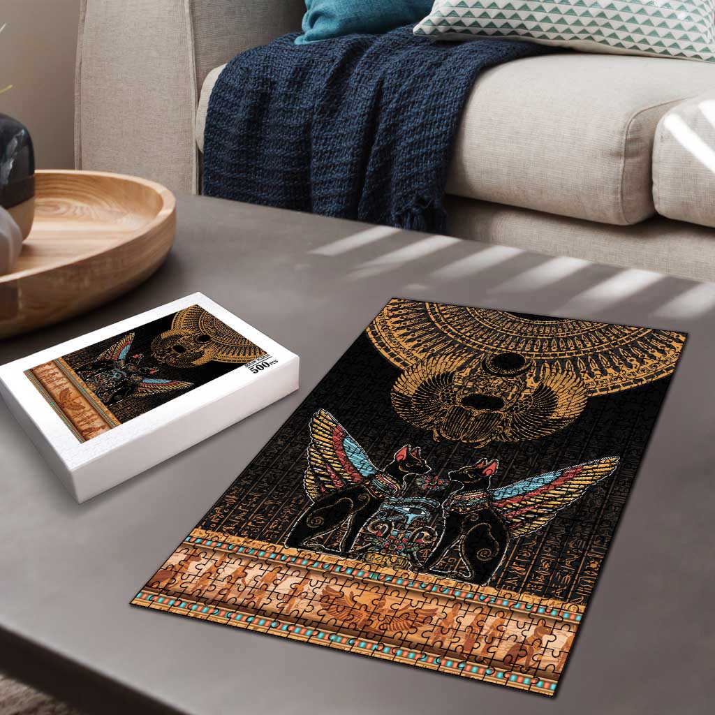 Ancient Egypt Scarab Beetle Puzzle Hieroglyphs Alphabet Pattern