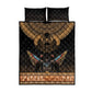 Ancient Egypt Scarab Beetle Quilt Bed Set Hieroglyphs Alphabet Pattern
