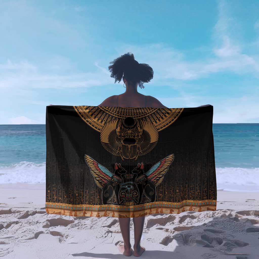 Ancient Egypt Scarab Beetle Sarong Hieroglyphs Alphabet Pattern