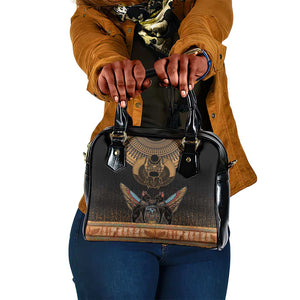 Ancient Egypt Scarab Beetle Shoulder Handbag Hieroglyphs Alphabet Pattern