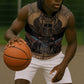 Ancient Egypt Scarab Beetle Sleeveless Zip Hoodie Hieroglyphs Alphabet Pattern - African Pride