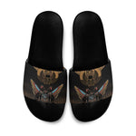 Ancient Egypt Scarab Beetle Slide Sandals Hieroglyphs Alphabet Pattern
