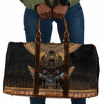 Ancient Egypt Scarab Beetle Travel Bag Hieroglyphs Alphabet Pattern