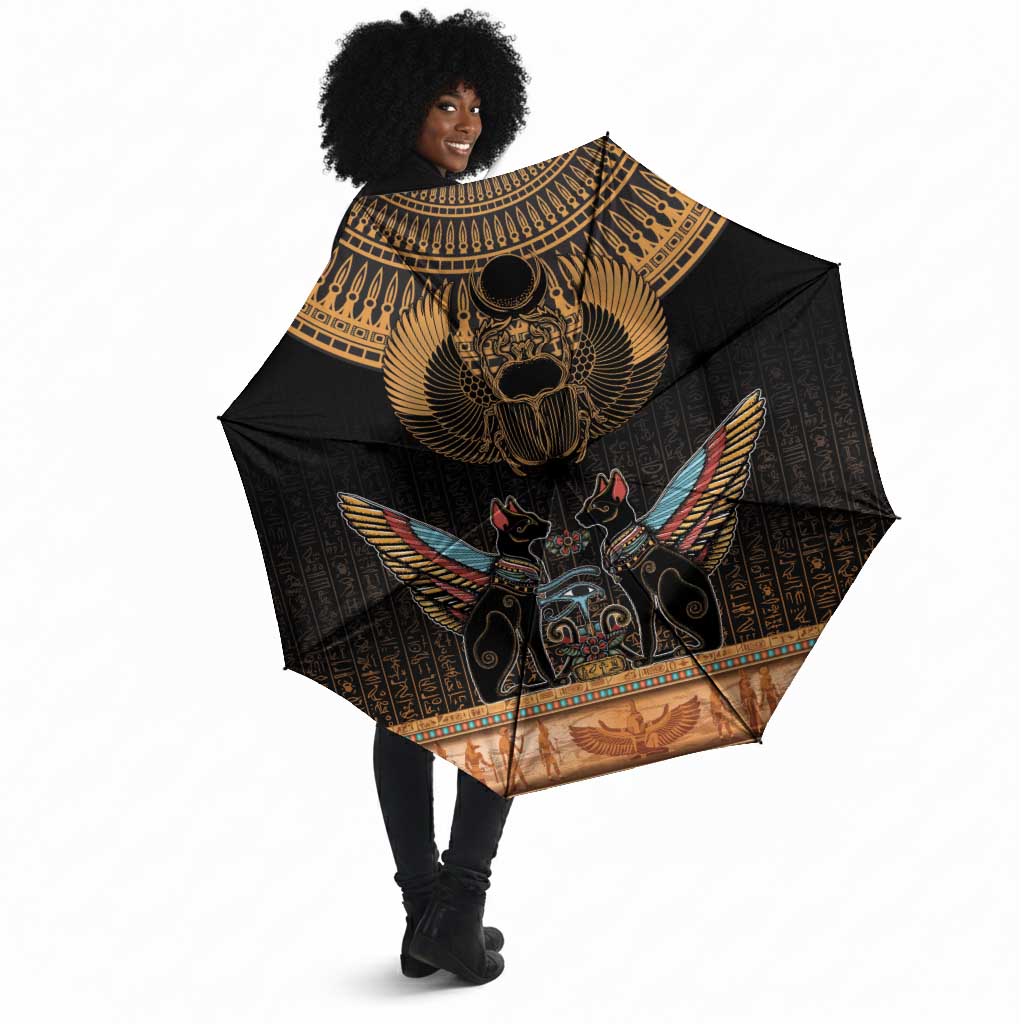 Ancient Egypt Scarab Beetle Umbrella Hieroglyphs Alphabet Pattern
