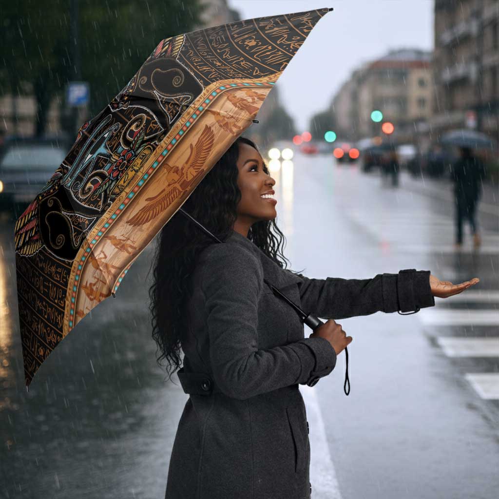 Ancient Egypt Scarab Beetle Umbrella Hieroglyphs Alphabet Pattern