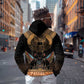 Ancient Egypt Scarab Beetle Zip Hoodie Hieroglyphs Alphabet Pattern