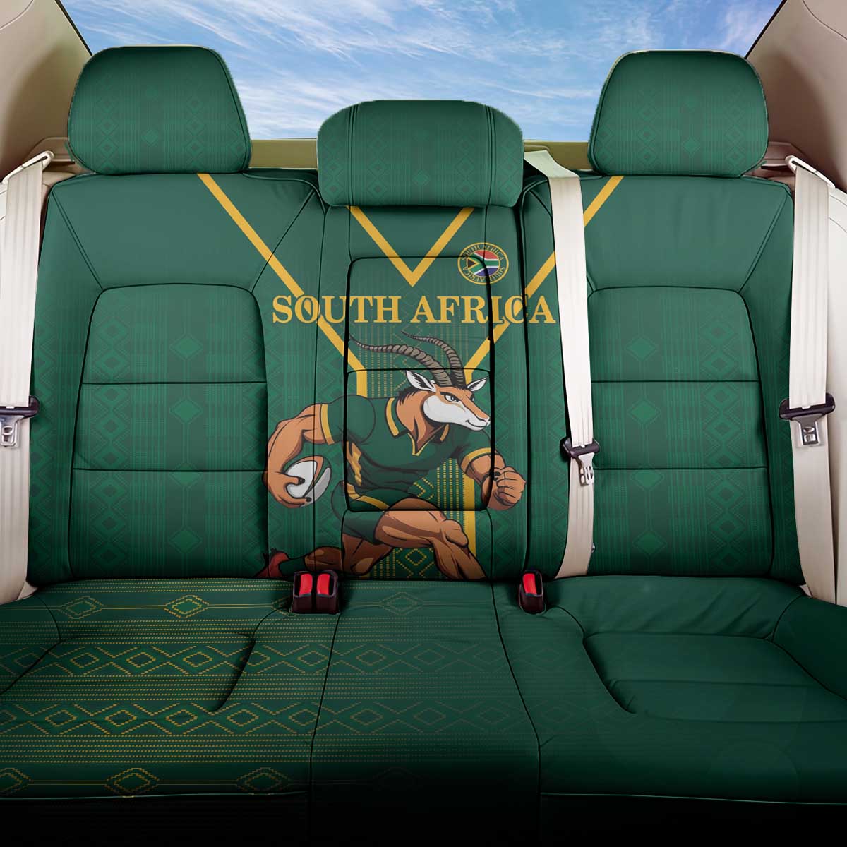 South Africa Rugby Back Car Seat Cover Go Springboks - African Pride