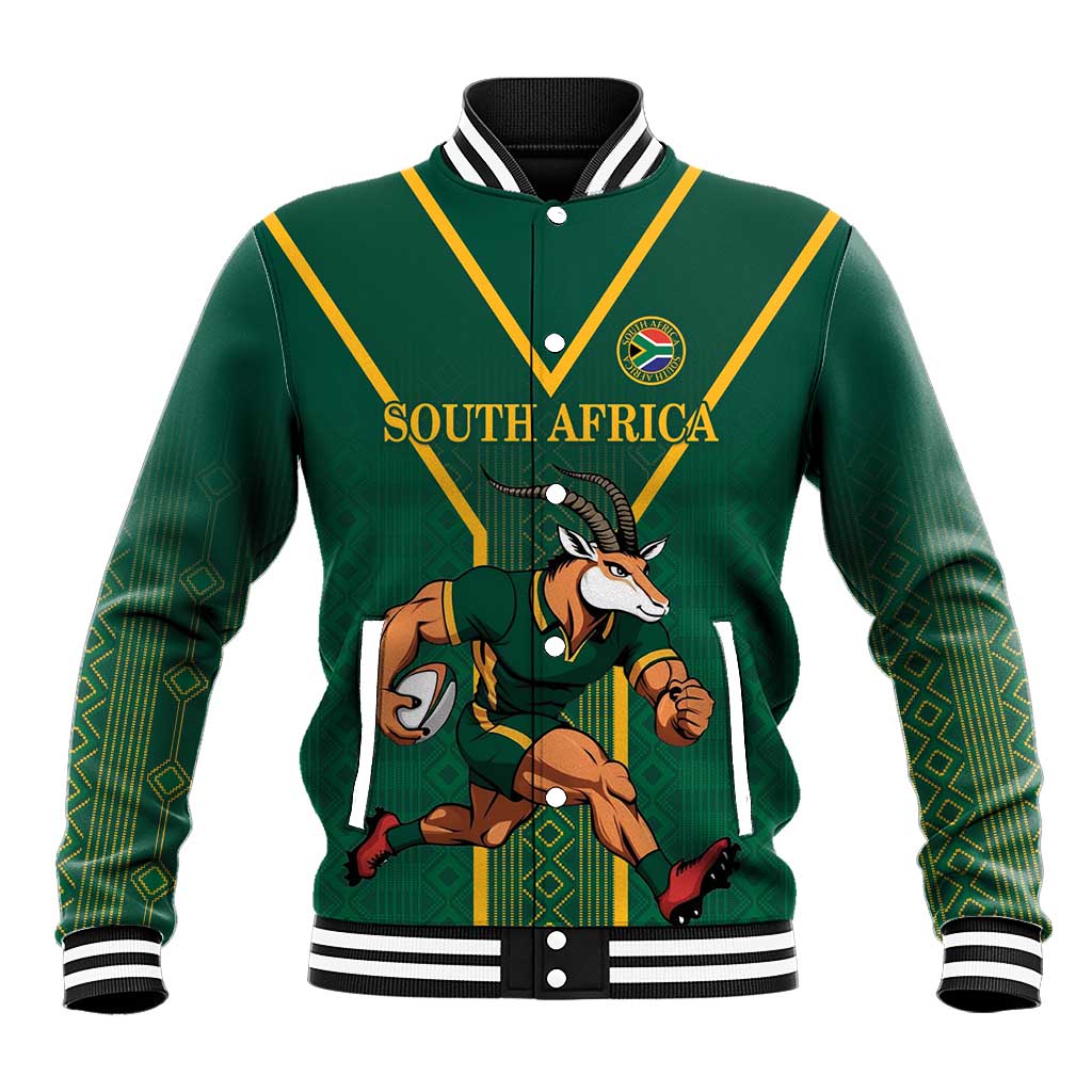 Custom South Africa Rugby Baseball Jacket Go Springboks - African Pride