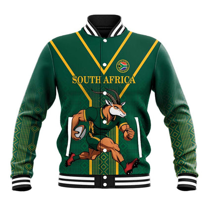 Custom South Africa Rugby Baseball Jacket Go Springboks - African Pride
