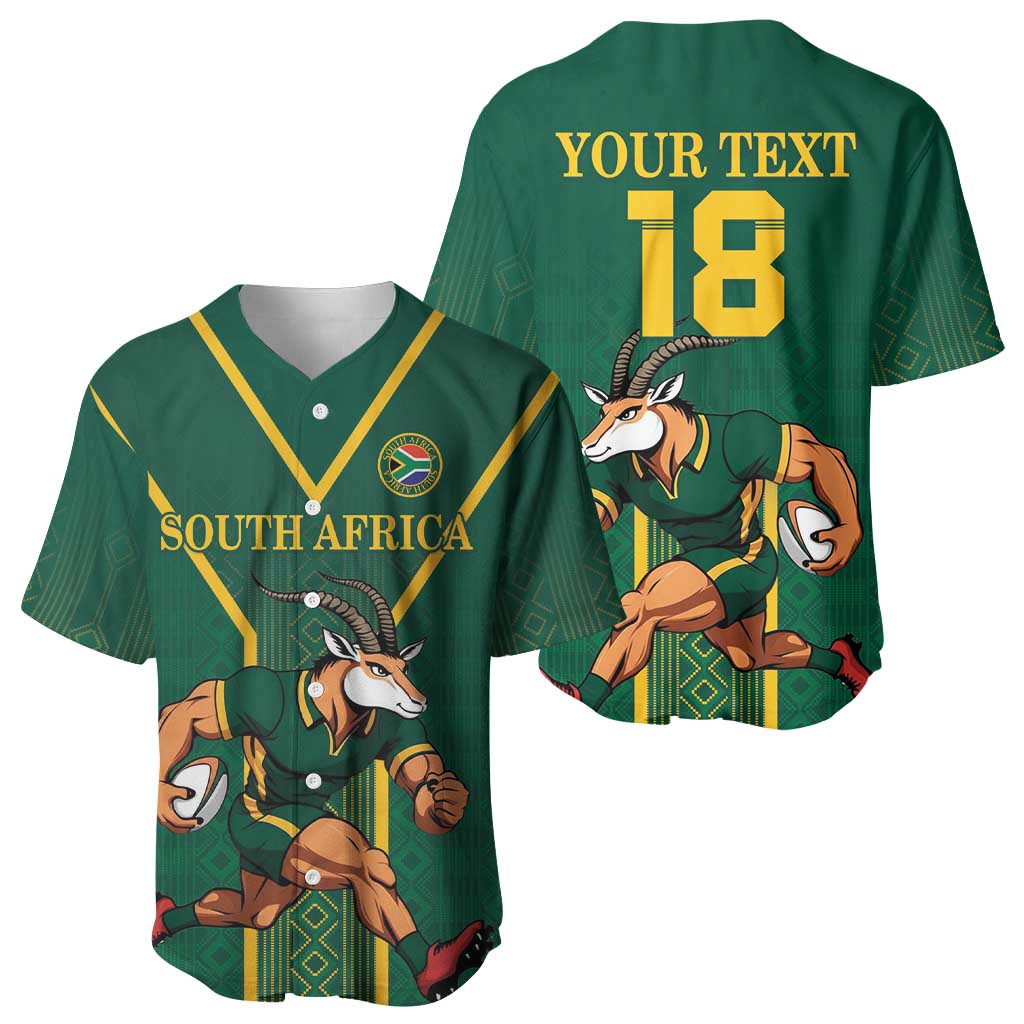 Custom South Africa Rugby Baseball Jersey Go Springboks LT18