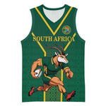 Custom South Africa Rugby Basketball Jersey Go Springboks - African Pride