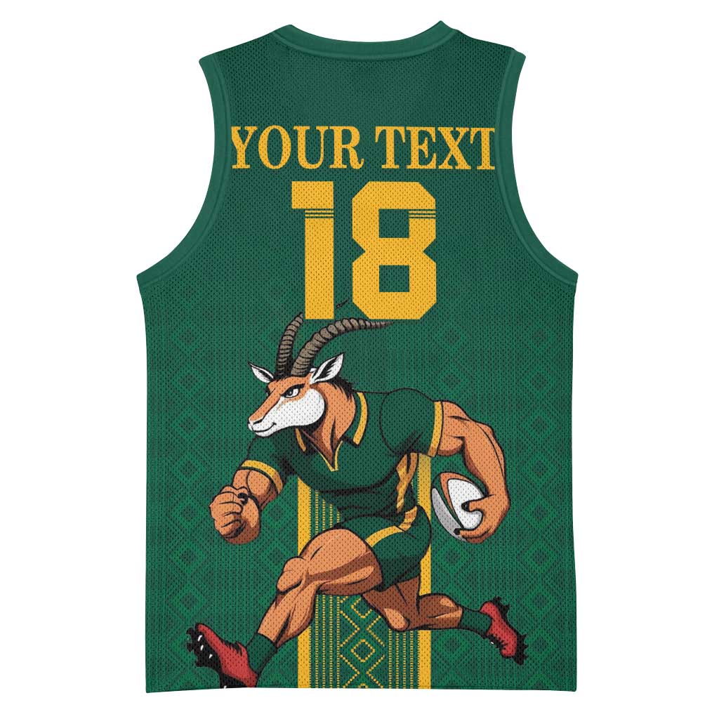 Custom South Africa Rugby Basketball Jersey Go Springboks - African Pride