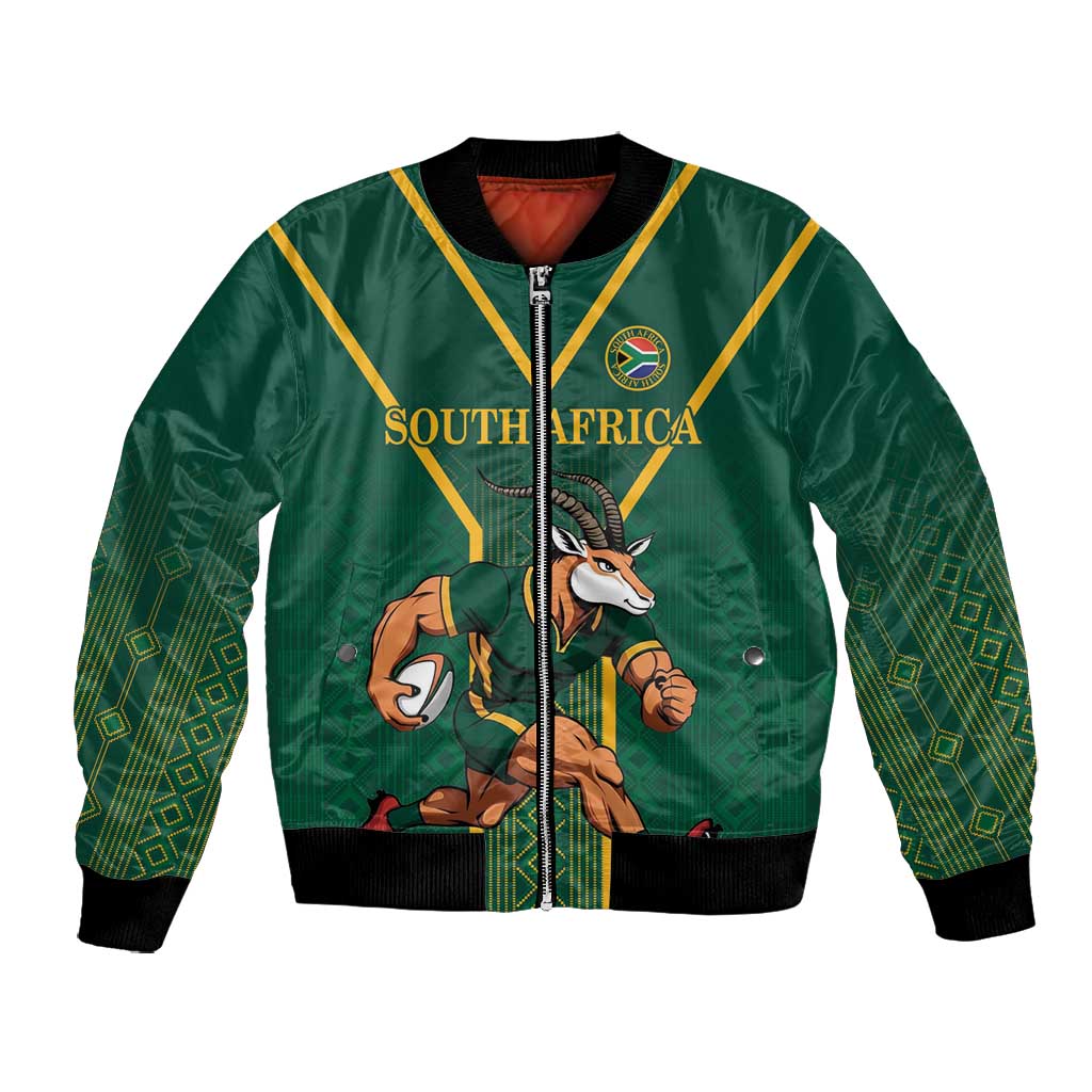 Custom South Africa Rugby Bomber Jacket Go Springboks - African Pride