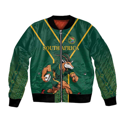 Custom South Africa Rugby Bomber Jacket Go Springboks - African Pride