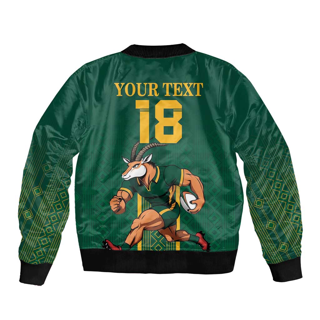 Custom South Africa Rugby Bomber Jacket Go Springboks - African Pride