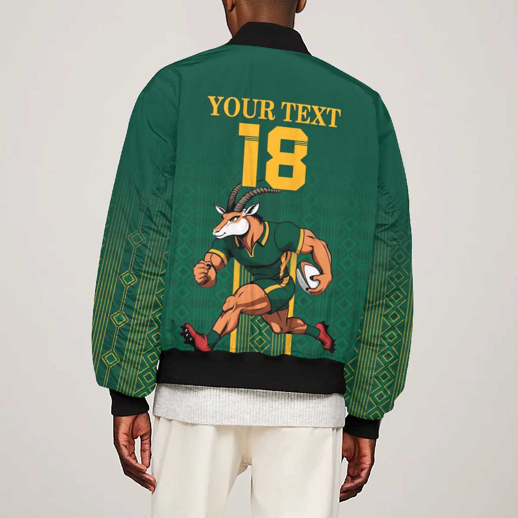 Custom South Africa Rugby Bomber Jacket Go Springboks - African Pride