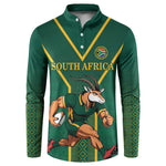 Custom South Africa Rugby Button Sweatshirt Go Springboks