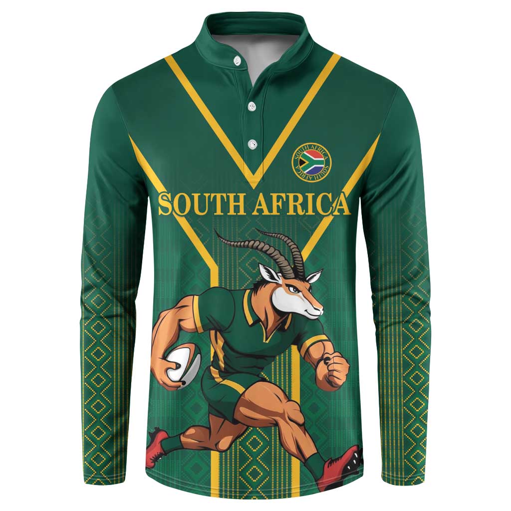 Custom South Africa Rugby Button Sweatshirt Go Springboks