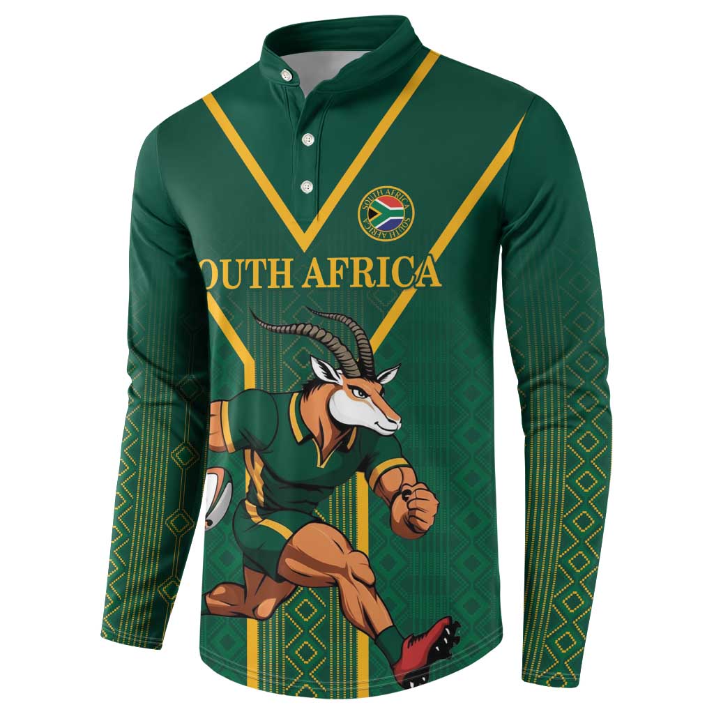Custom South Africa Rugby Button Sweatshirt Go Springboks