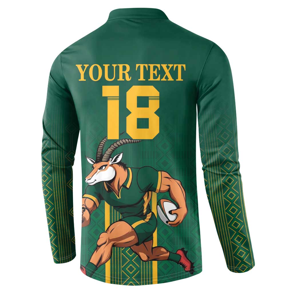 Custom South Africa Rugby Button Sweatshirt Go Springboks