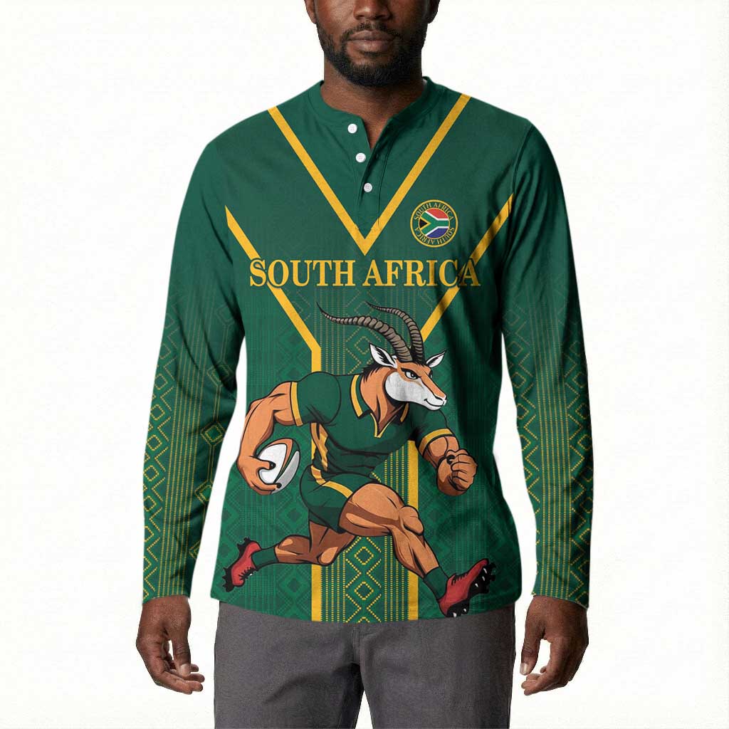 Custom South Africa Rugby Button Sweatshirt Go Springboks