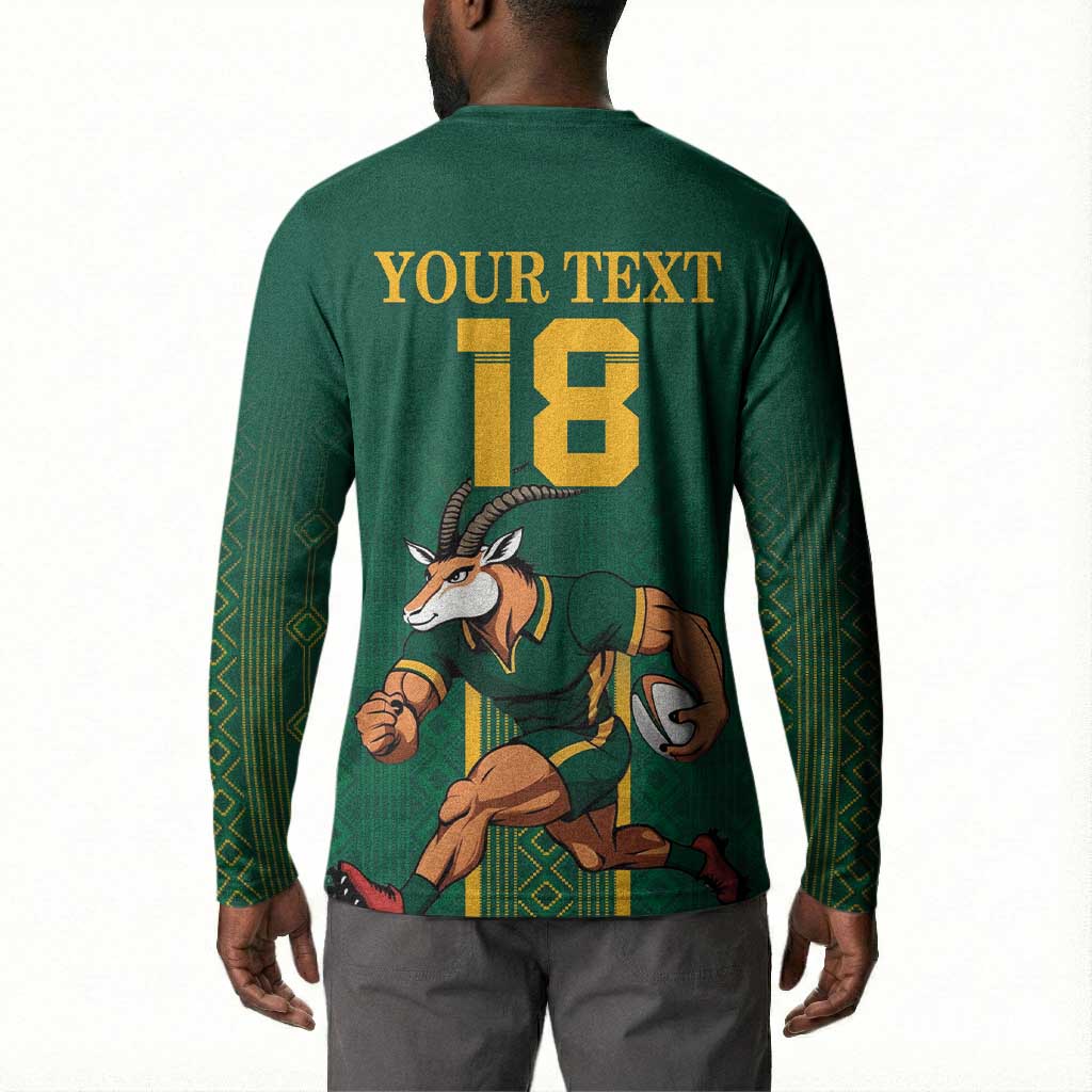 Custom South Africa Rugby Button Sweatshirt Go Springboks