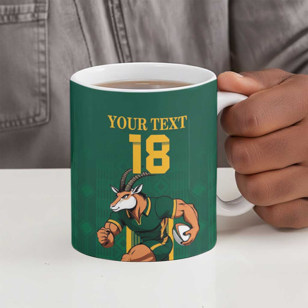 Custom South Africa Rugby Ceramic Mug Go Springboks - African Pride