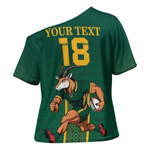 Custom South Africa Rugby Cross Shoulder Shirt Go Springboks - African Pride