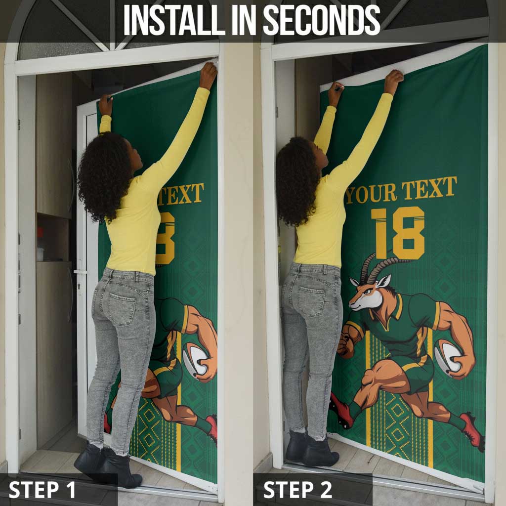 Custom South Africa Rugby Door Cover Go Springboks - African Pride
