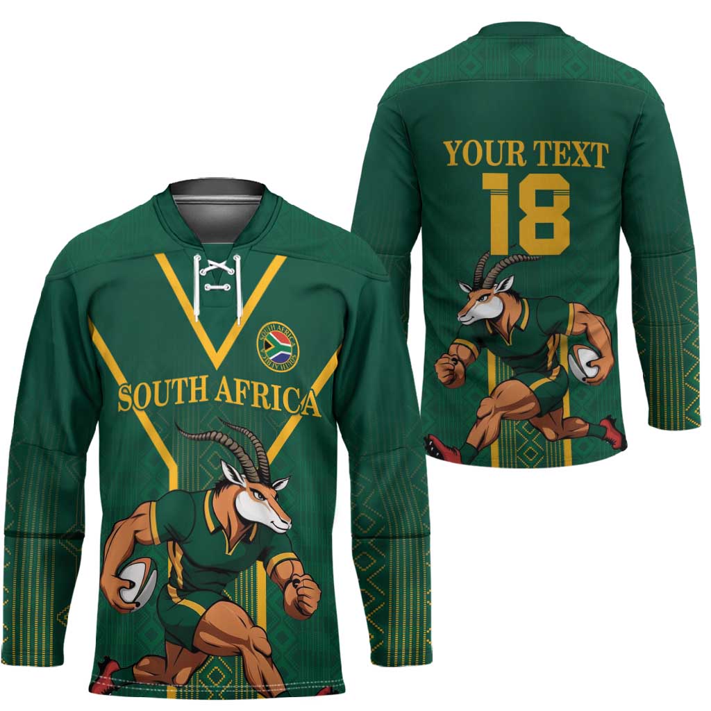 Custom South Africa Rugby Hockey Jersey Go Springboks - African Pride
